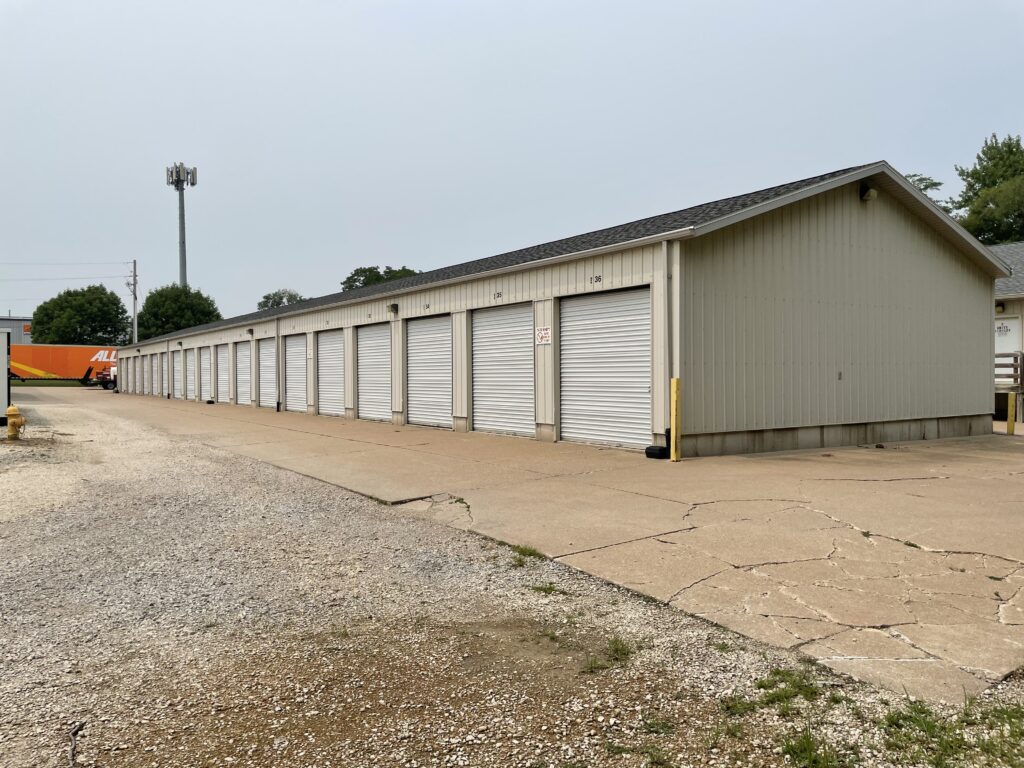 Back of drive-up storage unit building by 236 at Davenport Storage Center