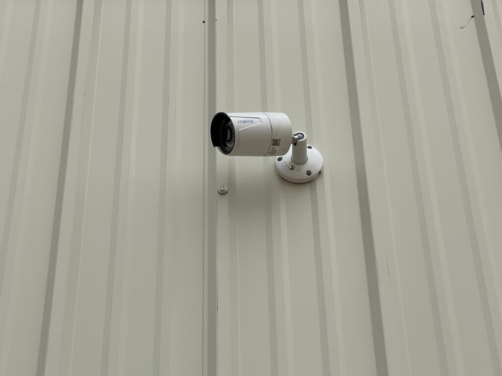 Camera on the building at Davenport Storage Center